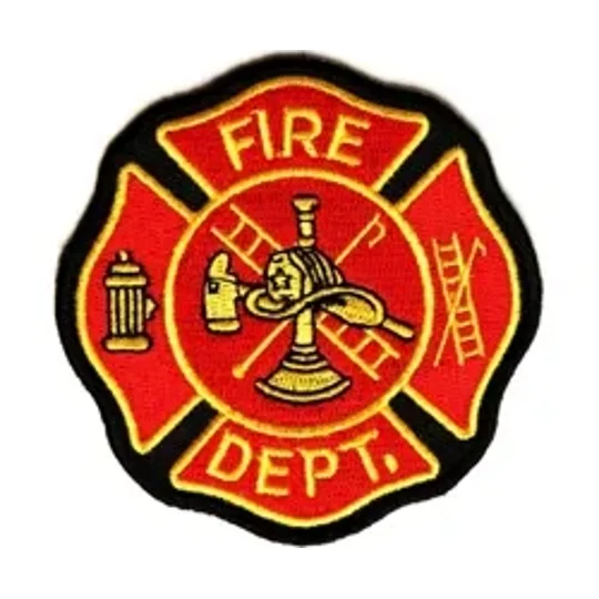 Fire Dept Patch Maltese - 3 x 3 inch