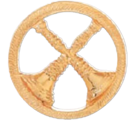 Hat Pin Bugles Disc 2 Bugle Crossed Gold Battalion Chief Screw Post