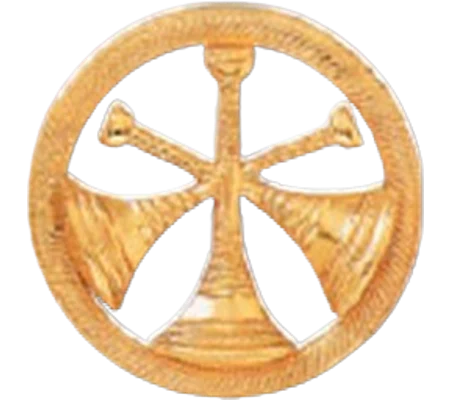Hat Pin Bugles Disc 3 Bugle Battalion Chief Assistant Gold Screw Post