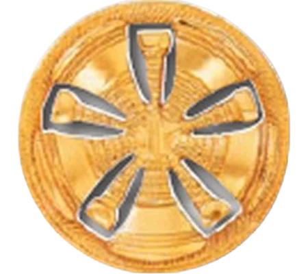 Hat Pin Bugles Disc 5 Bugles Chief Gold Screw Post