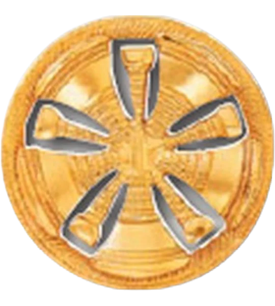 Hat Pin Bugles Disc 5 Bugles Chief Gold Screw Post