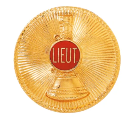 Hat Pin Bugles Disc 1 Bugle Gold - Red Lieutenant Screw Post