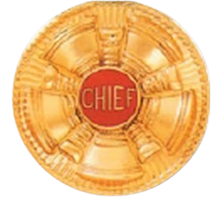 Hat Pin Bugles Disc 5 Bugle Gold - Red Chief Screw Post 1 5/8"