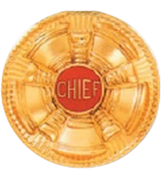 Hat Pin Bugles Disc 5 Bugle Gold - Red Chief Screw Post 1 5/8"