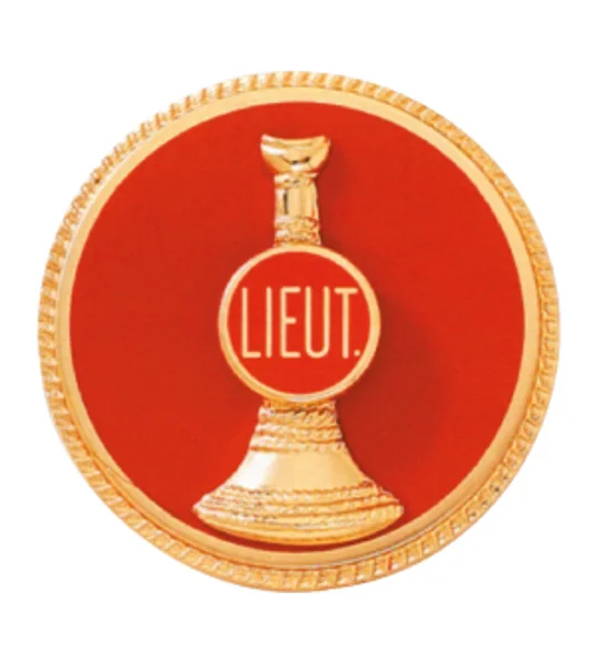 Hat Pin Bugles Disc 1 Bugle Gold - Red Lieutenant Screw Post