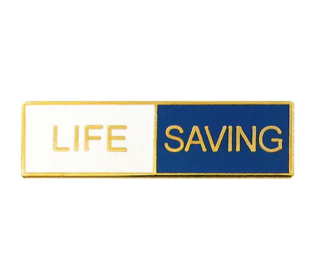 Commendation Merit Bar Life Saving White Blue Gold Outline