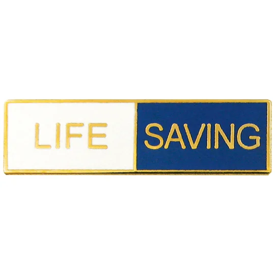 Commendation Merit Bar Life Saving White Blue Gold Outline