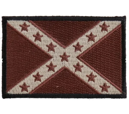 Rebel Confederate Southern Flag Patch Brown
