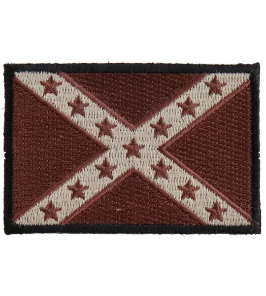 Rebel Confederate Southern Flag Patch Brown