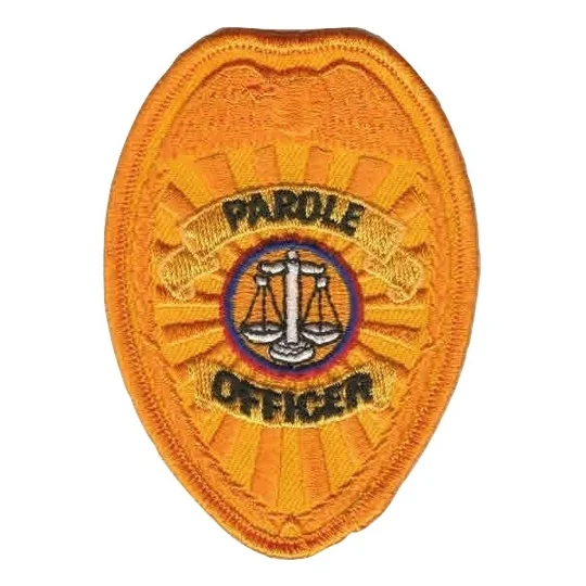 Shield Breast Badge Patch Parole Officer DOJ Gold
