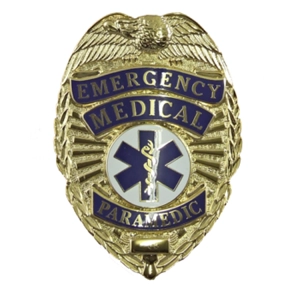 Emergency Medical Paramedic EMS Shield Badge Gold