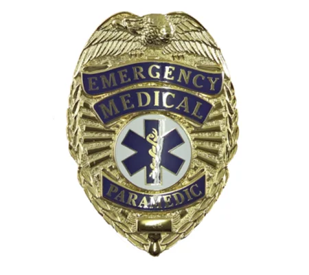 Emergency Medical Paramedic EMS Shield Badge Gold
