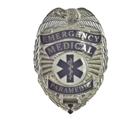 Emergency Medical Paramedic EMS Shield Badge Silver