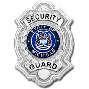 Security Guard State of Michigan Silver Breast Badge