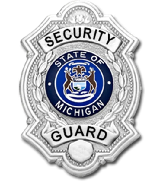 Security Guard State of Michigan Silver Breast Badge