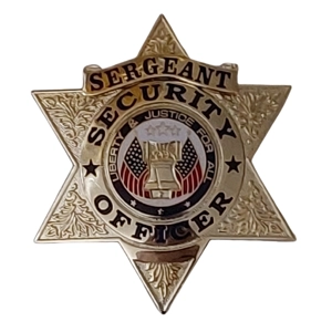 Security Officer 6 Point Star Badge Gold Sergeant