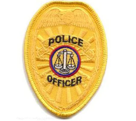 Police Officer Breast Badge Patch Scales Gold