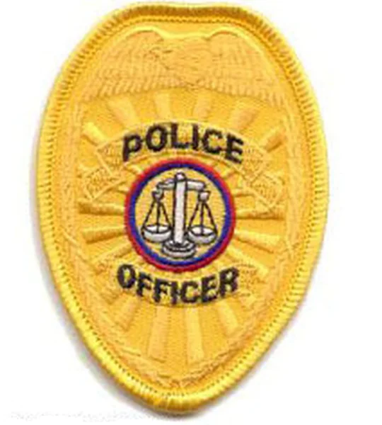 Police Officer Breast Badge Patch Scales Gold