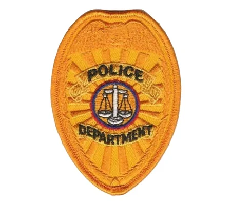 Shield Breast Badge Patch Police Department L & J Gold