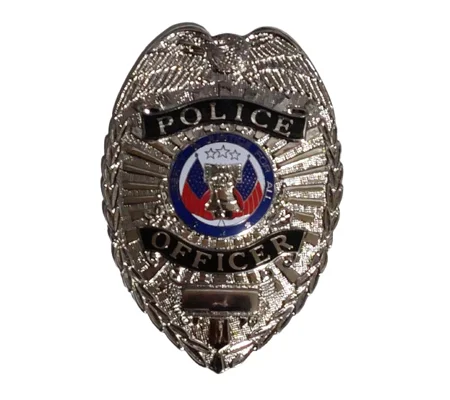 Police Officer Shield Breast Badge Silver