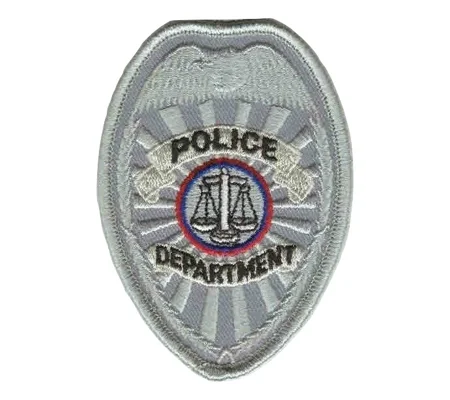 Shield Breast Badge Patch Police Department Scales Silver
