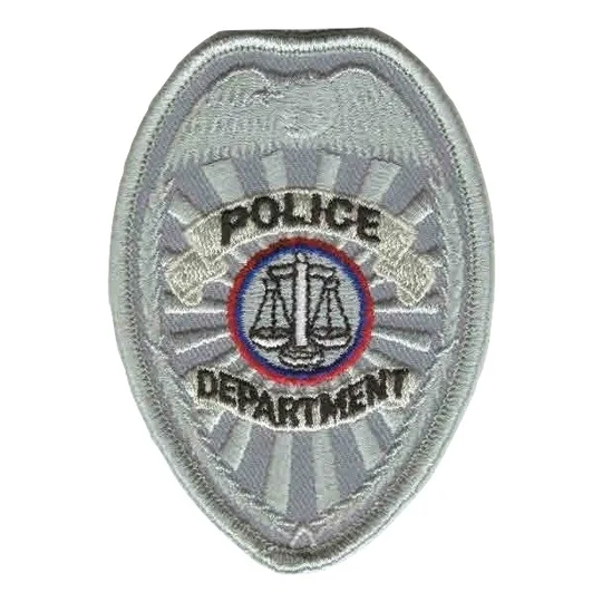 Shield Breast Badge Patch Police Department Scales Silver