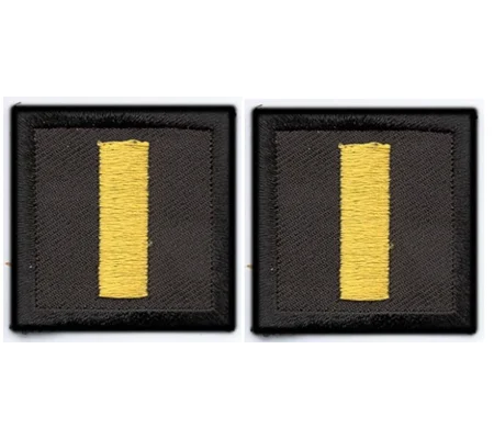 Lieutenant Bar Embroidered Gold on Black Pair