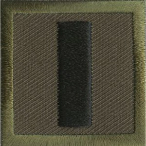 Lieutenant Bar Embroidered Black on Olive Drab Pair