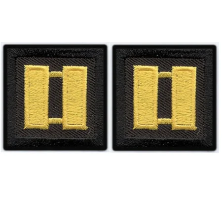 Captain Bars Embroidered Gold on Black Pair
