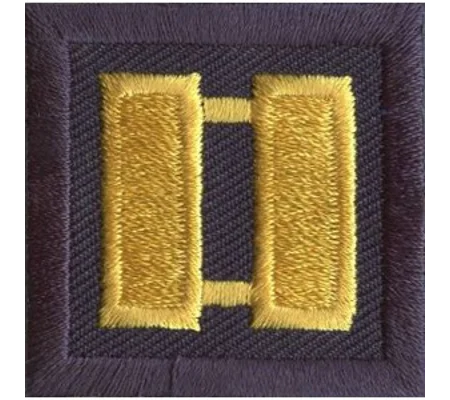 Captain Bars Embroidered Gold on Navy Pair