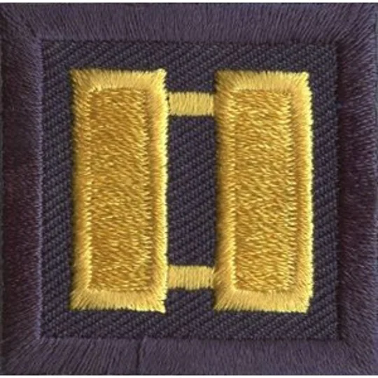 Captain Bars Embroidered Gold on Navy Pair