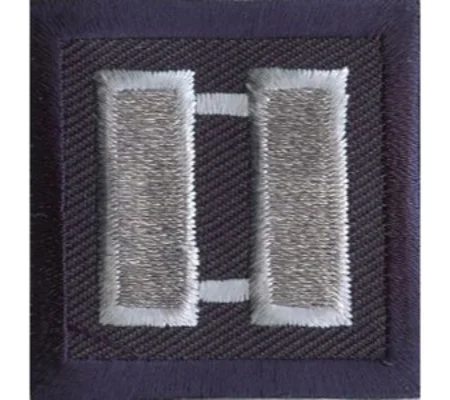 Captain Bars Embroidered Silver on Navy Pair