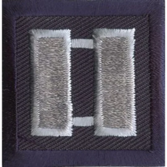 Captain Bars Embroidered Silver on Navy Pair