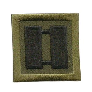 Captain Bars Embroidered Black on Olive Drab Pair