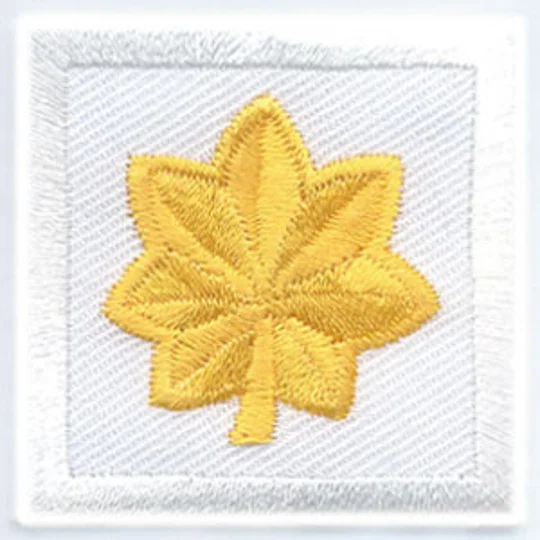 Major Leaf Embroidered Gold on White Pair