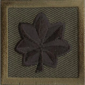 Major Leaf Embroidered Black on Olive Drab