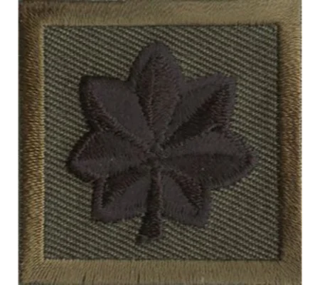 Major Leaf Embroidered Black on Olive Drab