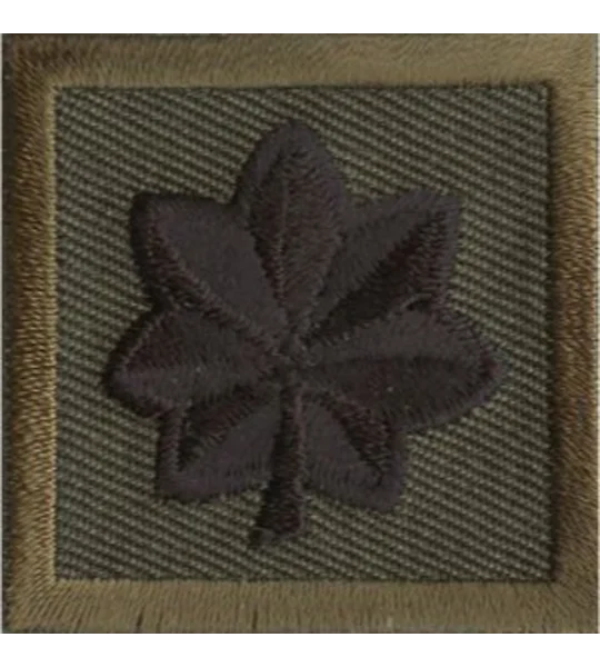 Major Leaf Embroidered Black on Olive Drab