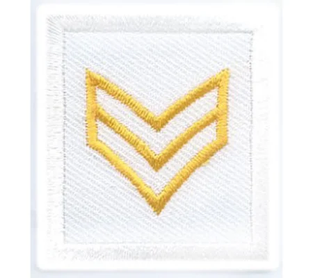 Sergeant Embroidered Gold on White Pair Unfilled