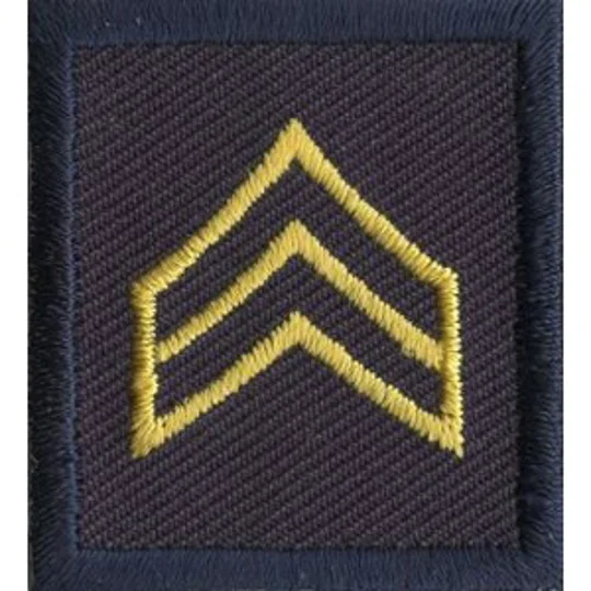 Sergeant Embroidered Gold on Navy Pair Unfilled