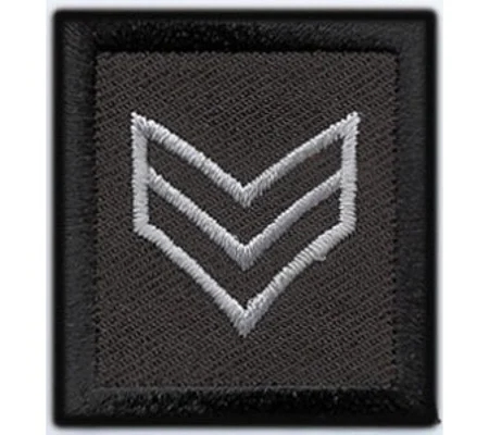 Sergeant Embroidered Silver on Black Pair Unfilled