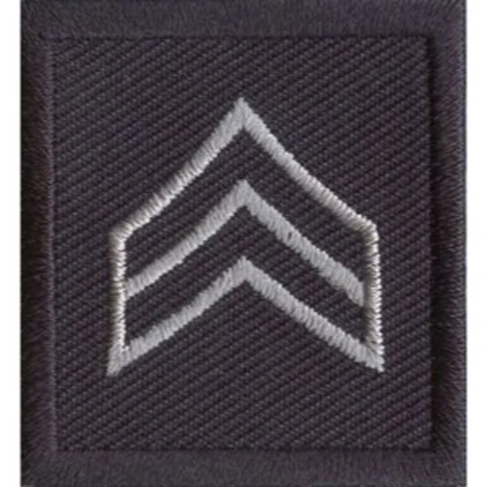 Sergeant Embroidered Silver on Midnight Blue Pair Unfilled