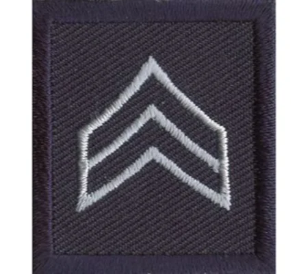 Sergeant Embroidered Silver on Navy Pair Unfilled