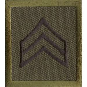 Sergeant Embroidered Black on Olive Drab Pair Unfilled