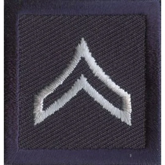 Corporal Embroidered Silver on Navy Pair Open