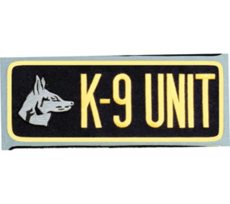 K-9 Unit Dog Back Patch Large 4 x 11 Gold on Midnight Blue
