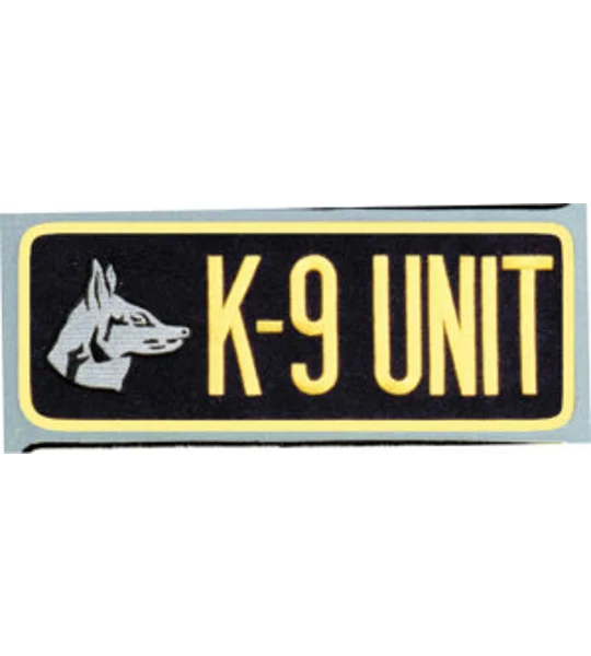 K-9 Unit Dog Back Patch Large 4 x 11 Gold on Midnight Blue