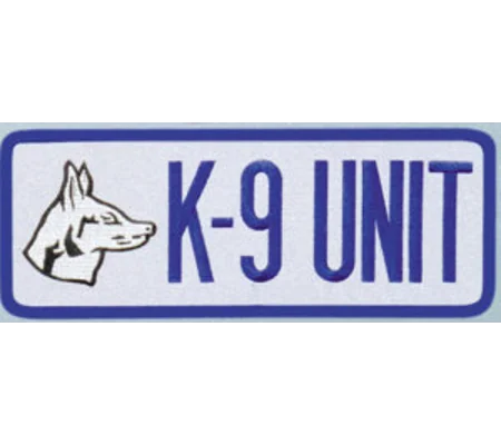 K-9 Unit Dog Back Patch Large 4 x 11Royal on Gray