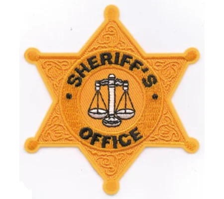Sheriff Badge Patch 6 Point Rounded Star Gold