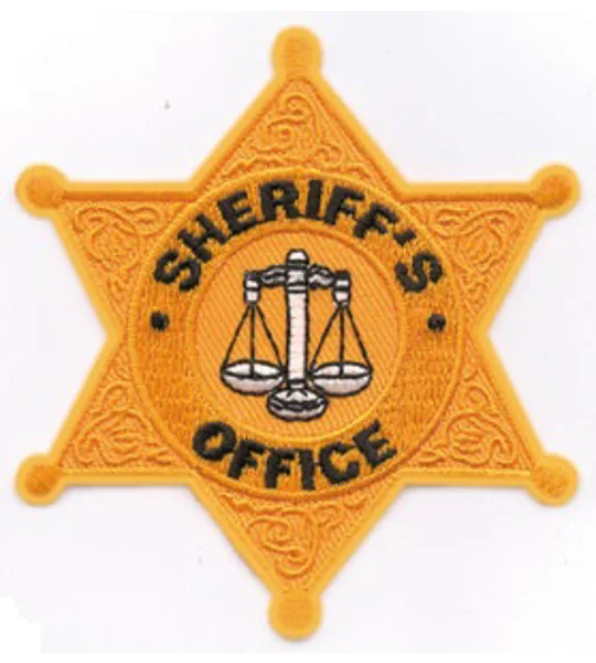 Sheriff Badge Patch 6 Point Rounded Star Gold